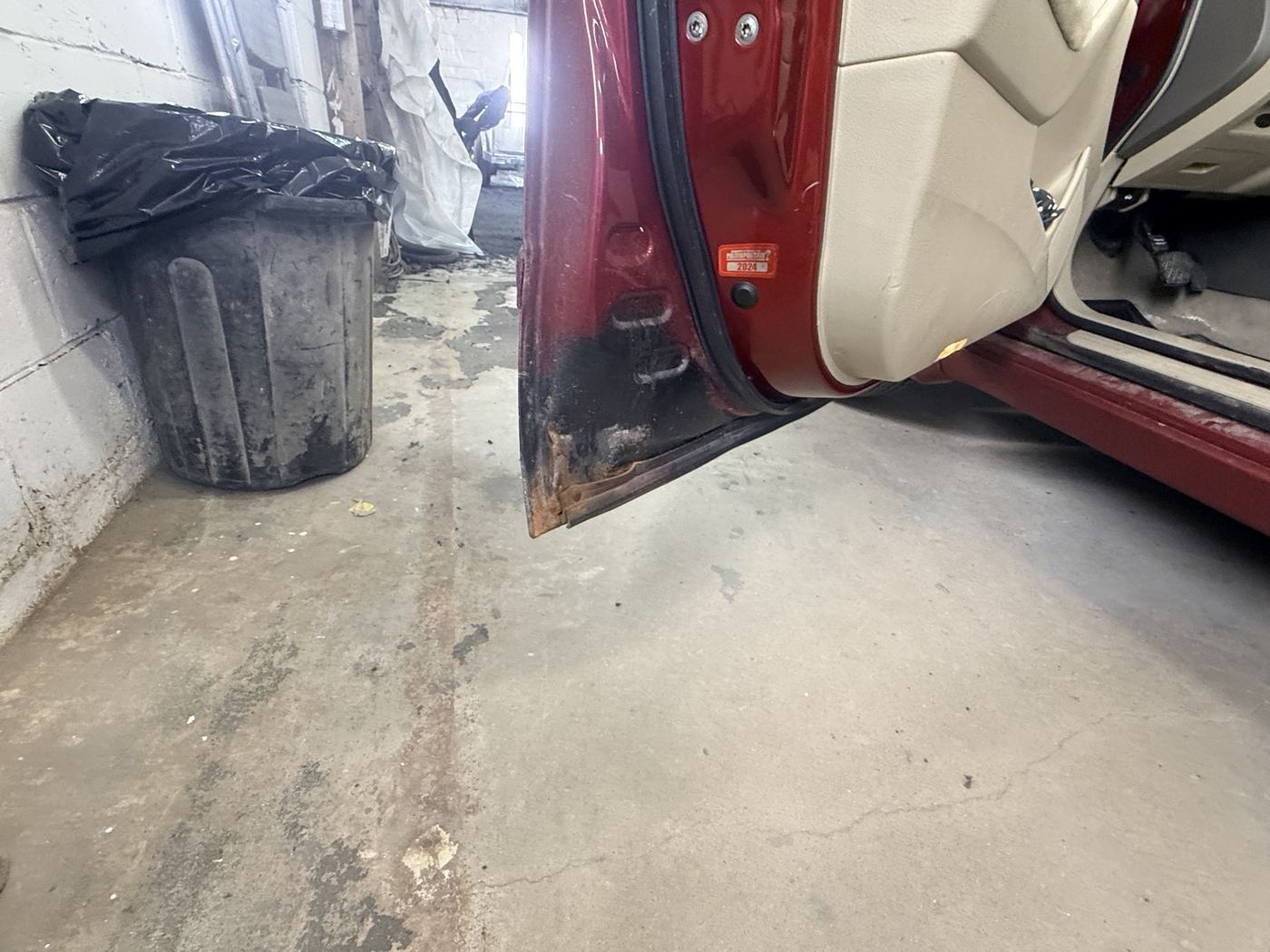 Nissan Altima 2008, Bas de porte avant attaqué par la rouille
